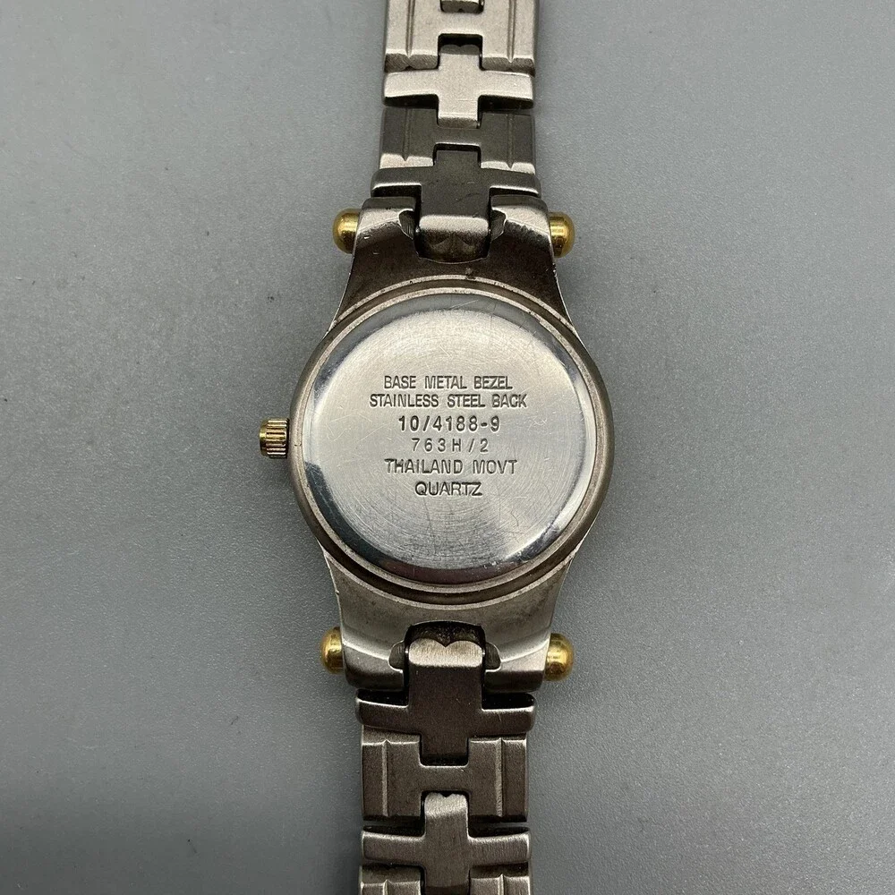 Anne Klein II Womens Watch 23mm White Dial Two Tone Band New Battery 6.25